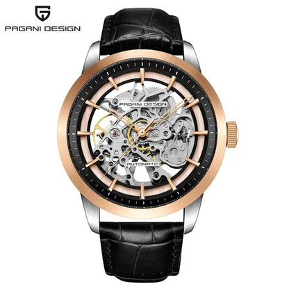 ChronoState Monarch Hollow Automatic Skeleton Leather Watch for Men