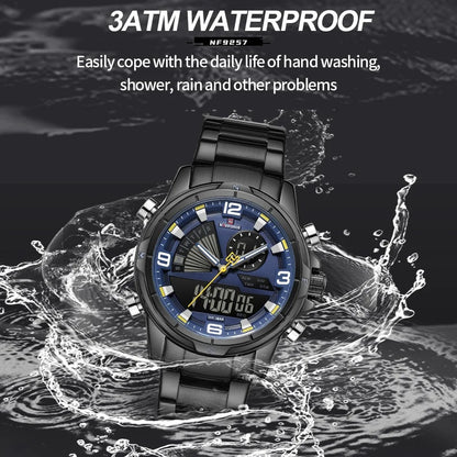 NAVIFORCE NF9257 Dual Display Stainless Steel Watch