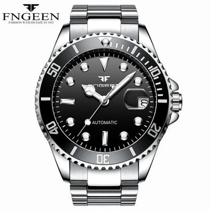 FNGEEN 9001 Luxury Brand Men Watch Steel Tourbillon Skeleton Mechanical Watches Luminous Automatic Date Diamond Wristwatch