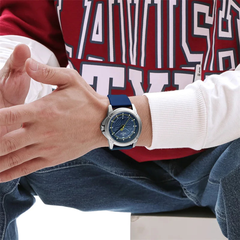 NAVIFORCE Montre-bracelet à quartz décontractée Montre homme étanche tendance Bracelet en silicone sportif Montre homme lumineuse Relogio Masculino