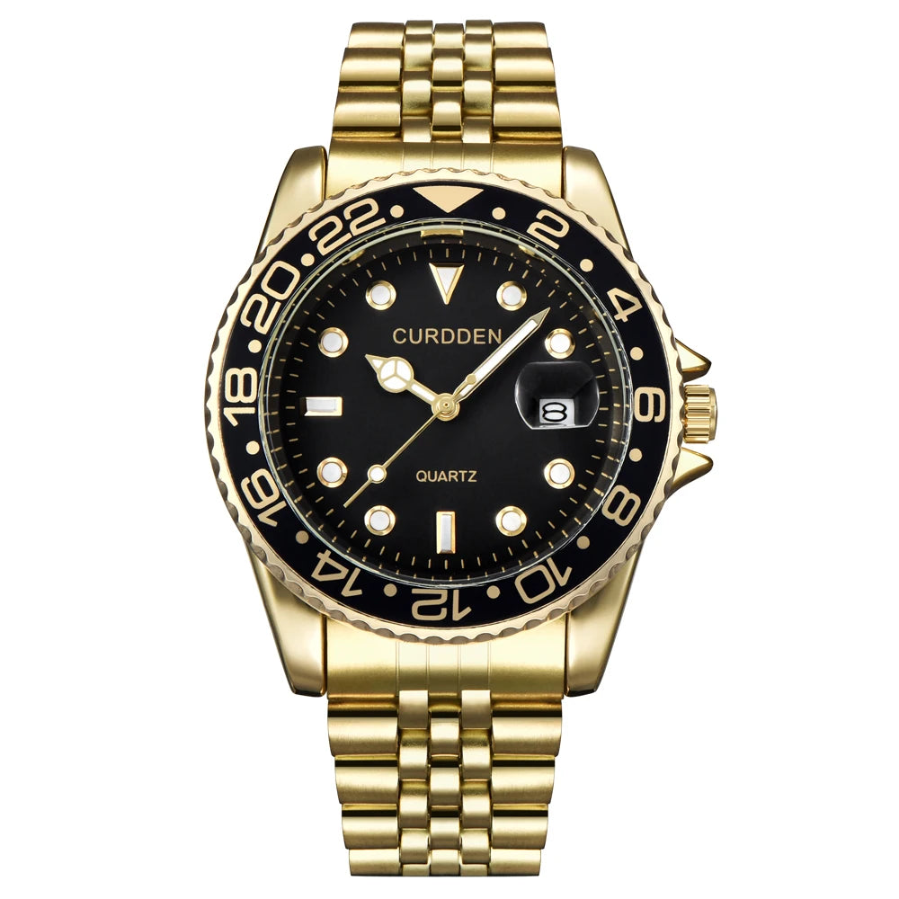 Montres Hommes Marque Célèbre Étudiants Garçons Mode Bracelet Acier Inoxydable Décontracté Calendrier Montre à Quartz Vert Relogios Masculinos 2024