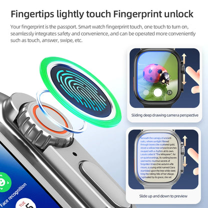 DW200 Montre Intelligente Homme WIFI Touch ID NFC Infrarouge avec Caméra Rotative, Déverrouillage par Empreinte Digitale, Fente pour Carte SIM Tactile, Appel Vidéo