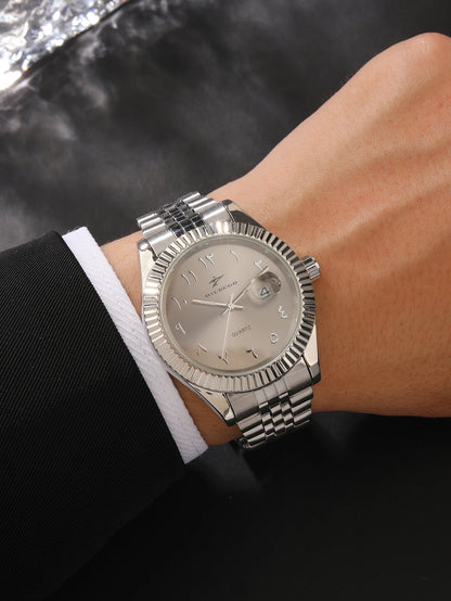Sports Stainless Steel Quartz Watch Men's Fashion Luxury Business Wristwatch Chronograph Reloj for Men Women Birthday Gift