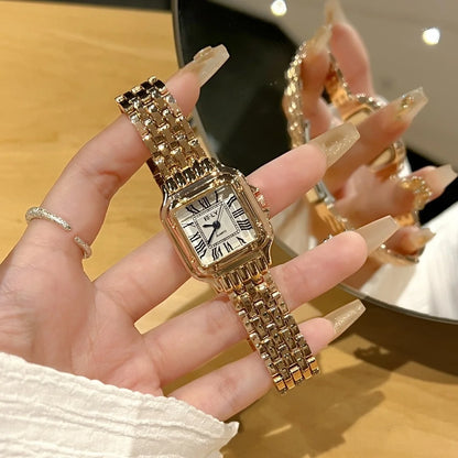 Nouvelles montres pour femmes, marque de luxe légère, affaires, or, acier inoxydable, mode féminine, montres à quartz, bracelet de montre pour femmes