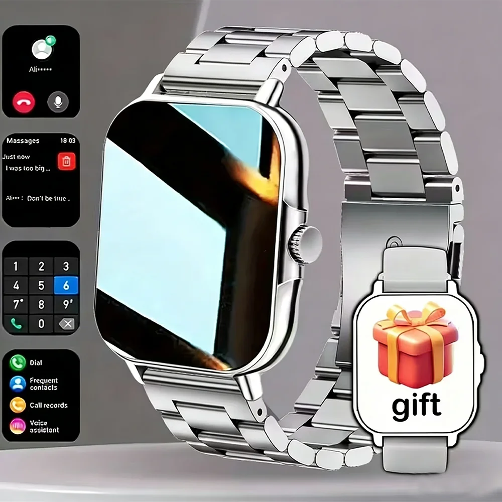 LAXASFIT 2026 Nouvelle Montre Connectée Appel Bluetooth Lecture Musique Surveillance Fréquence Cardiaque & Pression Artérielle Cadeau de Noël Unisexe