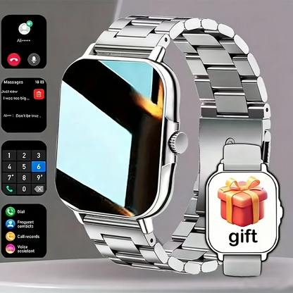 LAXASFIT 2026 Nouvelle Montre Connectée Appel Bluetooth Lecture Musique Surveillance Fréquence Cardiaque & Pression Artérielle Cadeau de Noël Unisexe