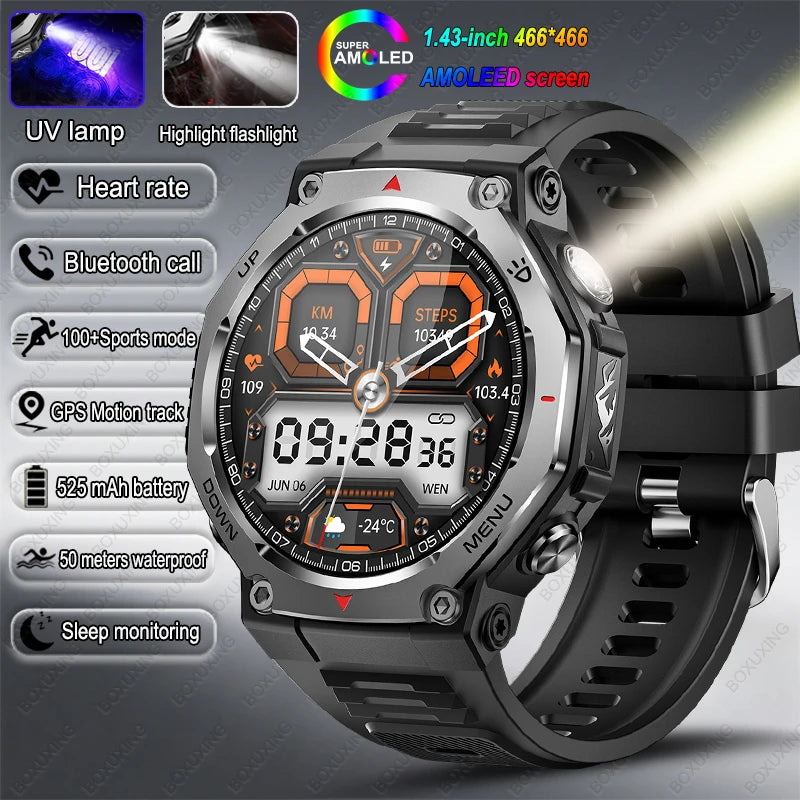 2026 New T-Rex 3 Ultra Outdoor Sports Smart Watch Men GPS Motion Track 5 ATM Waterproof Heart Rate HD Bluetooth Call Smart Watch