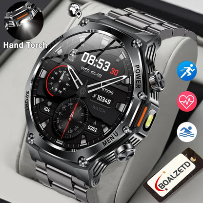Nouvelle montre intelligente de sport robuste d'extérieur, écran HD 1,8" 390*390, batterie longue durée 800 mAh, suivi de la condition physique, calories, distance.