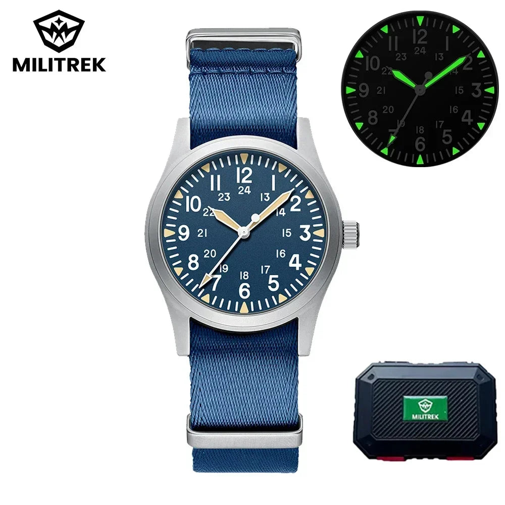 Montre Homme MILITREK 2026 Nouvelle Montre Militaire Rétro Quartz VH31 37mm Saphir Acier Inoxydable Étanche 100m Lumineux C3 Reloj Hombre
