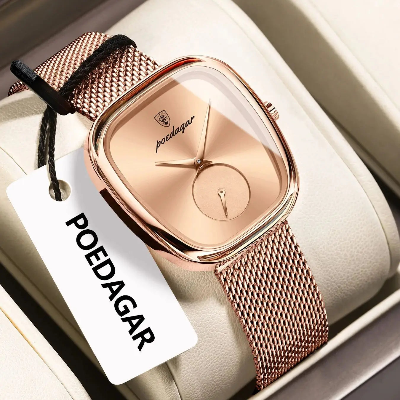 POEDAGAR Montre Femme Luxe Marque Étanche Acier Inoxydable Maille Montres Femme Mode Élégante Quartz Montre-Bracelet Femme Reloj