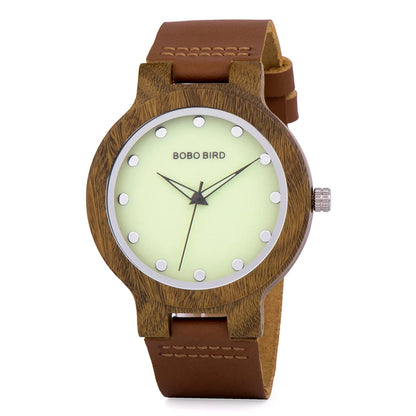 BOBO BIRD Universal Bamboo Wooden Leather Watch