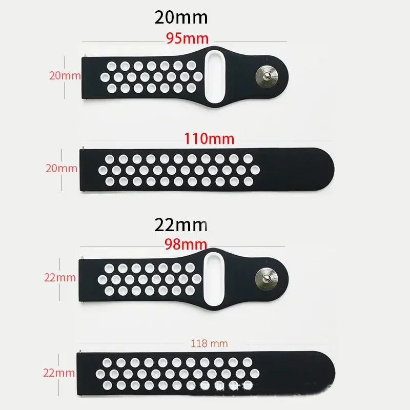 Silicone Strap For Amazfit GTS 4-3-2e Mini/GTR 4-3-Pro-2 47mm/GTR 2e/stratos 3 20mm/22mm Watch band sport Bracelet bip-U-S-lite
