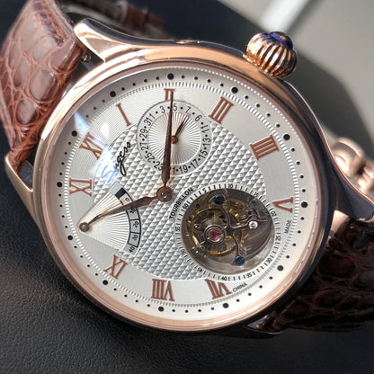 Sugess Real Tourbillon Watch Genuine Original ST8001 Movement Mens Calendar Skeleton Gold Diamond Watches Hand Winding/Auto