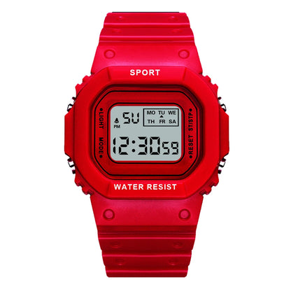 Montre de sport YIKAZE pour garçons et filles, montre électronique à LED pour étudiants, montre numérique carrée colorée pour hommes et femmes, montre étanche en caoutchouc