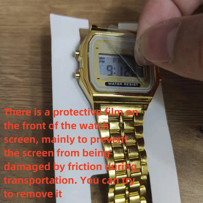 F91W Montre Bande Acier Non Étanche pour Femmes, Hommes, Horloge Professionnelle, Montre Sport Numérique LED Multifonctionnelle, Horloge Électronique