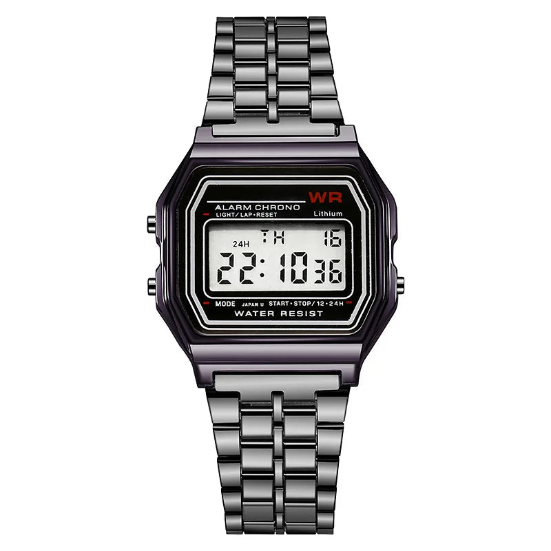 Montres sportives en or rose pour enfants et femmes, affichage numérique électronique, réveil rétro, relogio masculino, reloj