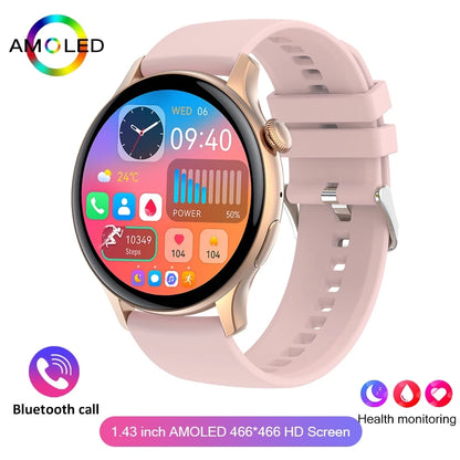 Nouvelle montre intelligente AMOLED True 2026 pour femmes, écran toujours allumé, résolution 466*466 HD, suivi de santé, appels vocaux, NFC, Smartwatch pour femmes
