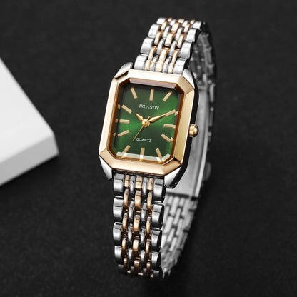 Montres Femme Rectangle Mode Bracelet Acier Dames Montre-Bracelet à Quartz Reloj Mujer Fille Horloge Cadeau (Sans boîte)