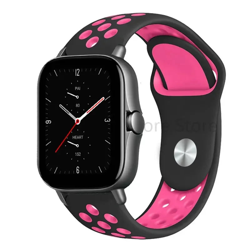 Silicone Strap For Amazfit GTS 4-3-2e Mini/GTR 4-3-Pro-2 47mm/GTR 2e/stratos 3 20mm/22mm Watch band sport Bracelet bip-U-S-lite
