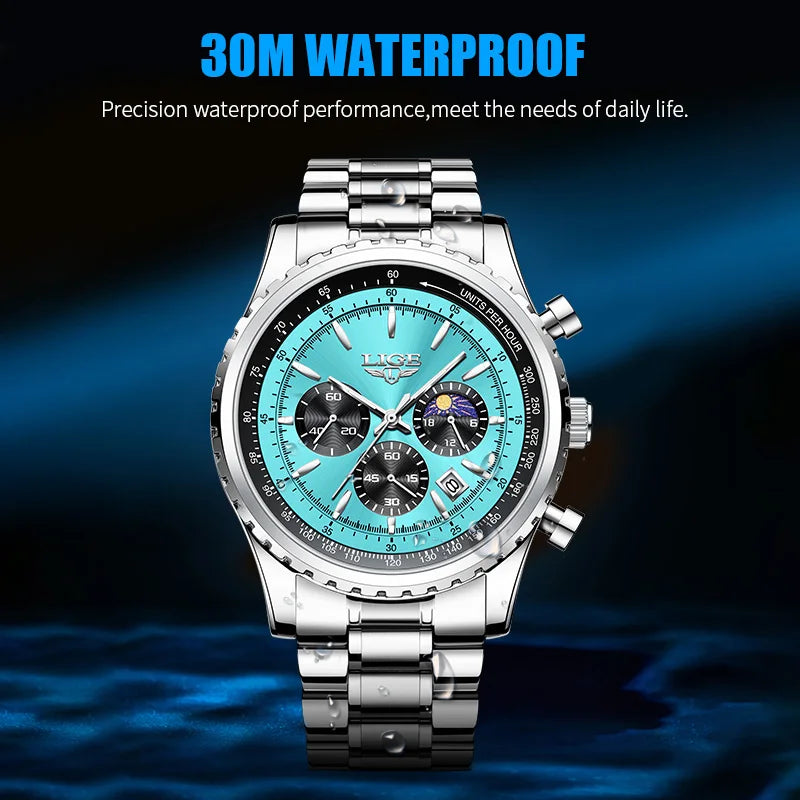 2025 LIGE Top Brand Luxury New Men Watch Quartz Man Watches Waterproof Luminous Watch for Men Date Chronograph Sport Wristwatch