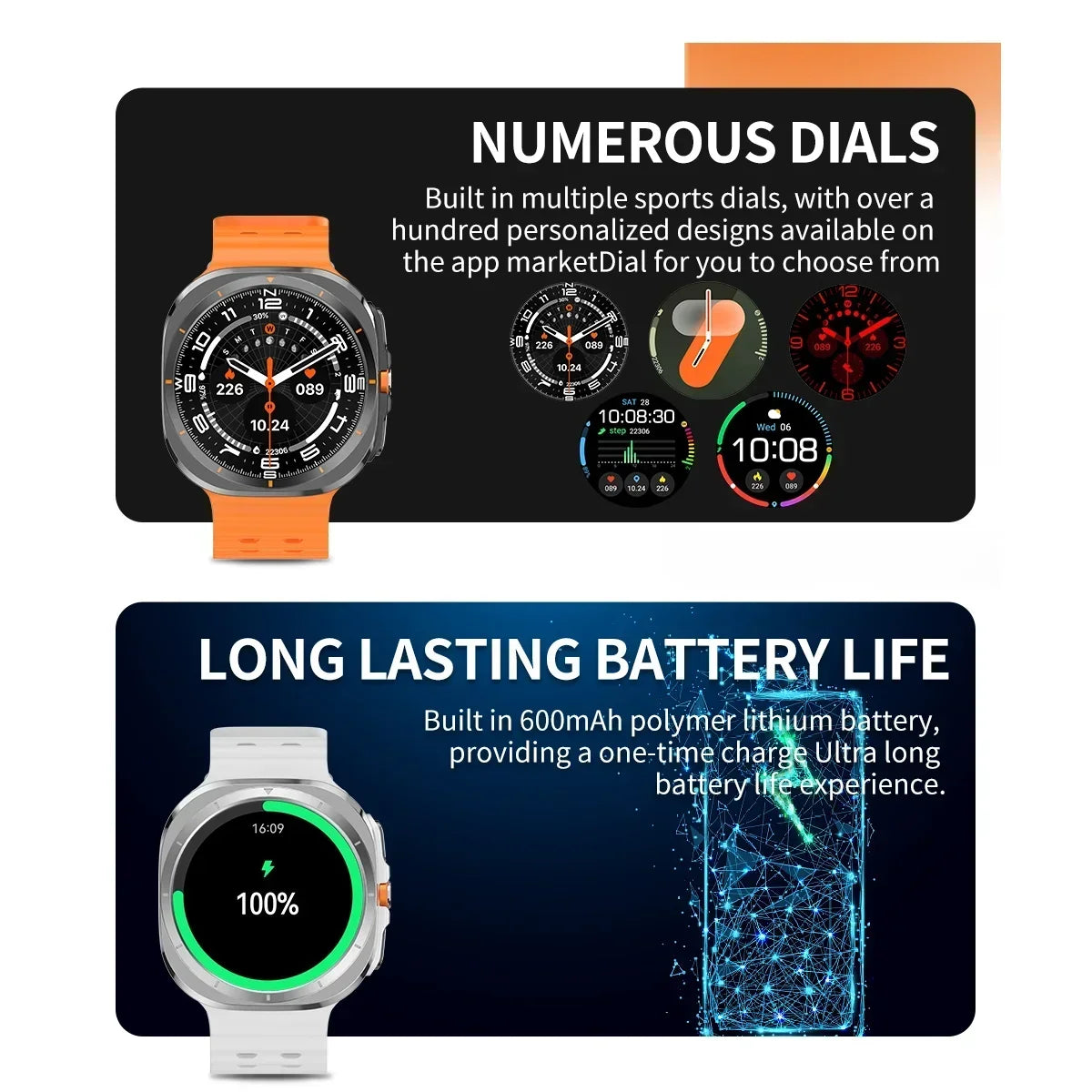 La montre connectée BW7 est dotée d'un suivi sportif et de fitness multifonctionnel avec un écran AMOLED de 1,46 pouce pour le suivi de la santé