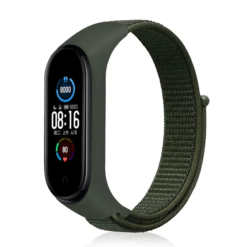 Nylon loop Mi band 4 5 6 Strap Replacement Soft Adjustable Wrist Watchband Pulsera correa For Xiaomi Mi band 3 4 5 6 7 Bracelet