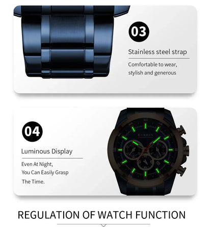 Montre à quartz CURREN pour hommes, marque de luxe, mode, affaires, montres en acier étanches pour hommes, montre-bracelet de sport, Relogio Masculino