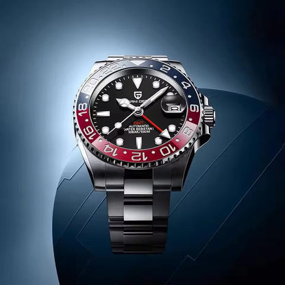 Nouvelle PD-1662 PAGANI DESIGN Montre-bracelet automatique GMT en acier inoxydable, étanche 100M, pour homme, montre mécanique haut de gamme 40mm