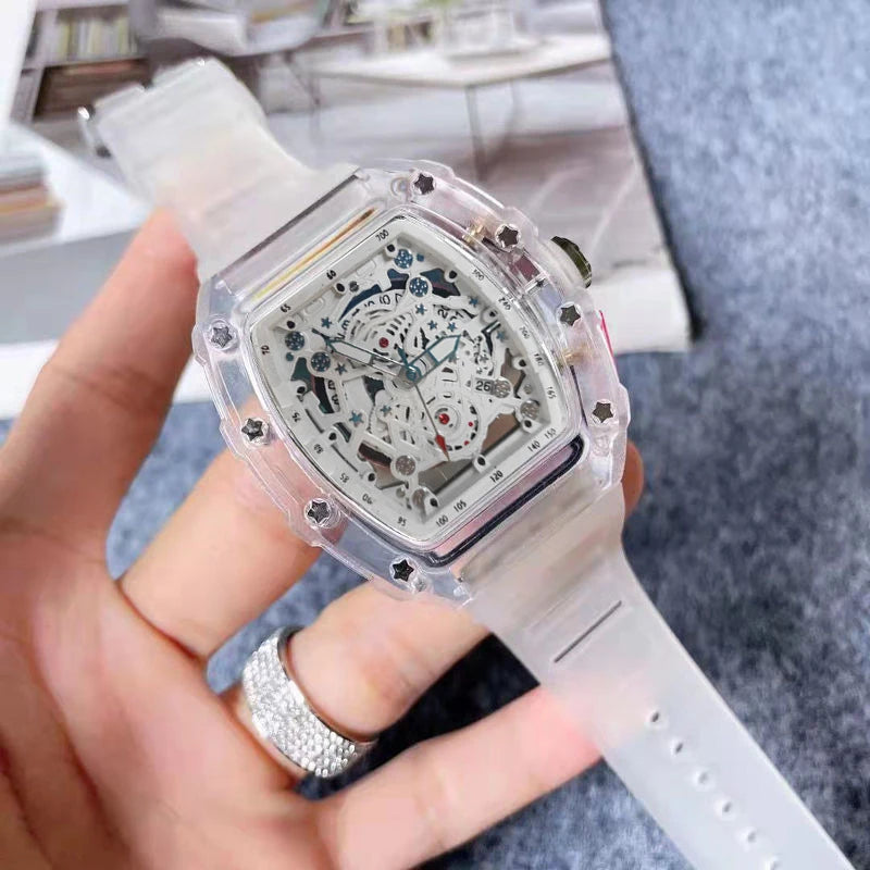Hommes Montre Sport Tendance Personnalité Quartz Montre-Bracelet Transparent Étanche Horloge Masculine Mode Montres Cadeau