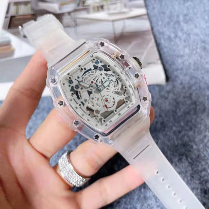 Hommes Montre Sport Tendance Personnalité Quartz Montre-Bracelet Transparent Étanche Horloge Masculine Mode Montres Cadeau