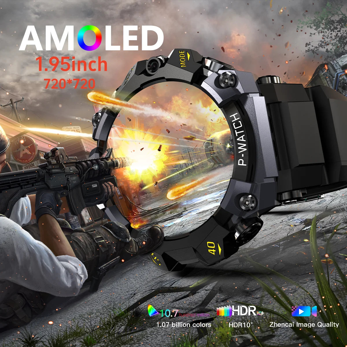 Q668 Montre connectée Android 10.0 1.95 pouces Amoled 720*720 Version cellulaire 5G Montre intelligente avec double caméra 800W GPS WIFI Carte SIM 5G