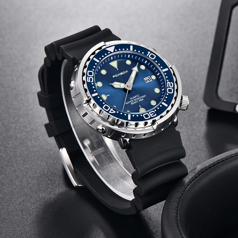 2026 LIGE Fashion Mens Watches Foxbox Top Brand Luxury 5ATM Sports Waterproof Watch for Men Quartz Date Clock Luminous Watch+Box