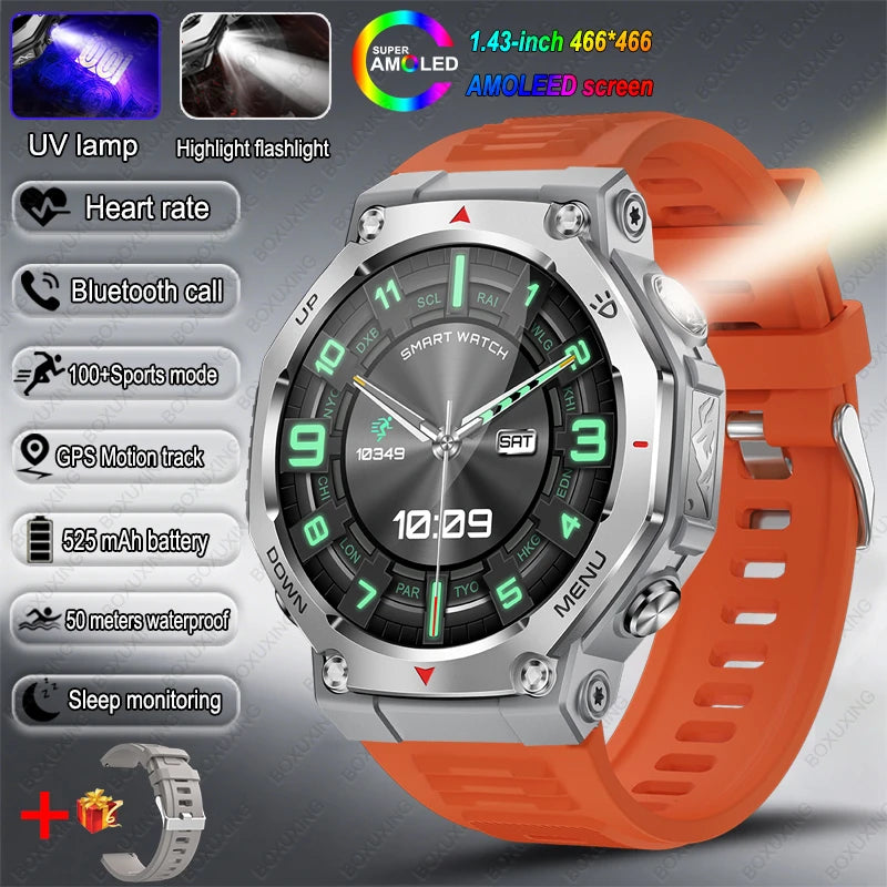 2026 New T-Rex 3 Ultra Outdoor Sports Smart Watch Men GPS Motion Track 5 ATM Waterproof Heart Rate HD Bluetooth Call Smart Watch