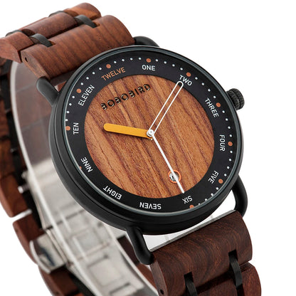 BOBO BIRD Wooden Date Display Watch 42mm Model