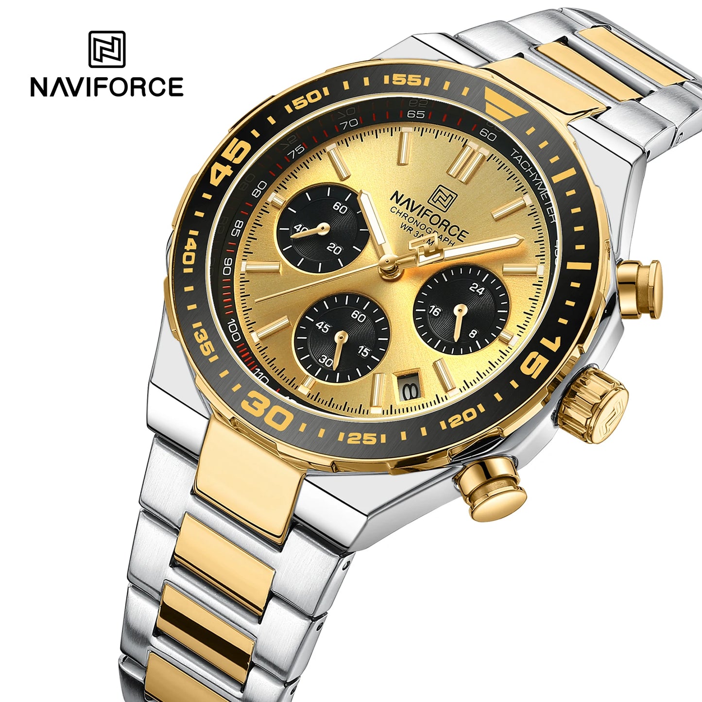 NAVIFORCE Montres Homme Quartz Tendance Affaires Classique Étanche Bracelet Acier Inoxydable Montre-bracelet Nouvelle horloge Homme en 2024