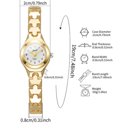 Montres élégantes pour femmes à petit cadran arabe, bracelet fin, montre-bracelet à quartz pour dames Reloj Mujer, cadeau horloge pour filles (sans boîte)