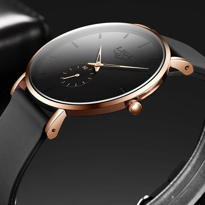 LIGE 2026 Nouvelle Montre Sport Tendance Homme, Marque de Luxe, Étanche, Simple, Ultra-Fine, Montre Homme à Quartz, Relogio Masculino