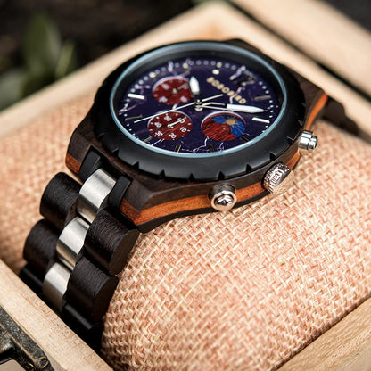BOBO BIRD GT069 Wood Chronograph Military Watch