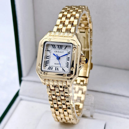 Nouvelles montres pour femmes, marque de luxe légère, affaires, or, acier inoxydable, mode féminine, montres à quartz, bracelet de montre pour femmes