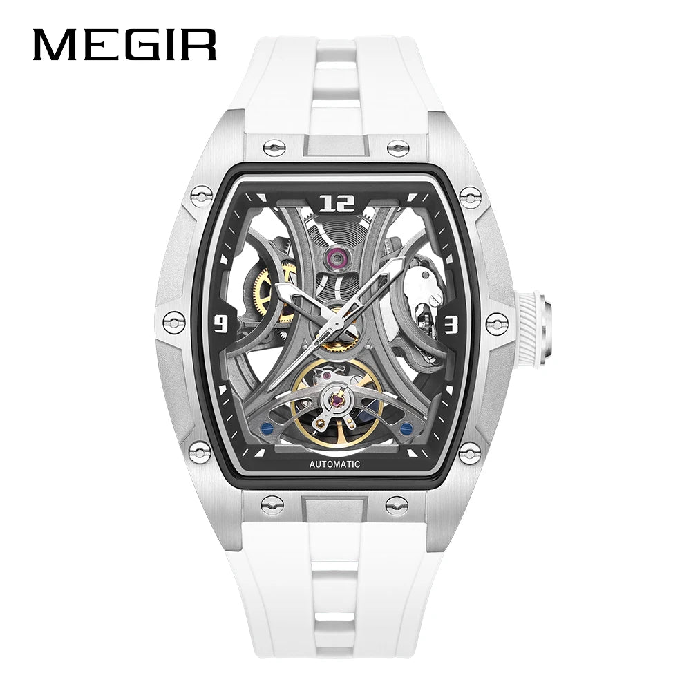 MEGIR 2026 Nouvelle montre automatique mécanique pour homme, marque de luxe, mouvement en acier inoxydable, étanche, Relogio