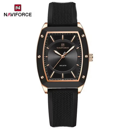 NAVIFORCE 5049 Montre-bracelet à quartz tendance pour femme, décontractée, lumineuse, étanche, bracelet en silicone, montres élégantes pour femme d'affaires