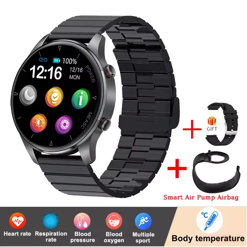2026 Nouvelle montre connectée de santé avec surveillance de la tension artérielle, de la fréquence cardiaque et du sommeil, pour hommes, avec pompe à air, airbag, étanche IP86, montre connectée de sport