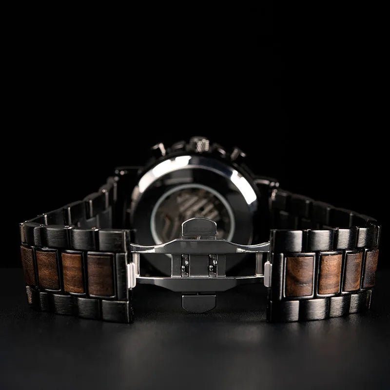 Montres automatiques mécaniques pour couple, affichage de la date, pour homme et femme, relogio masculino de luxo BOBO BIRD