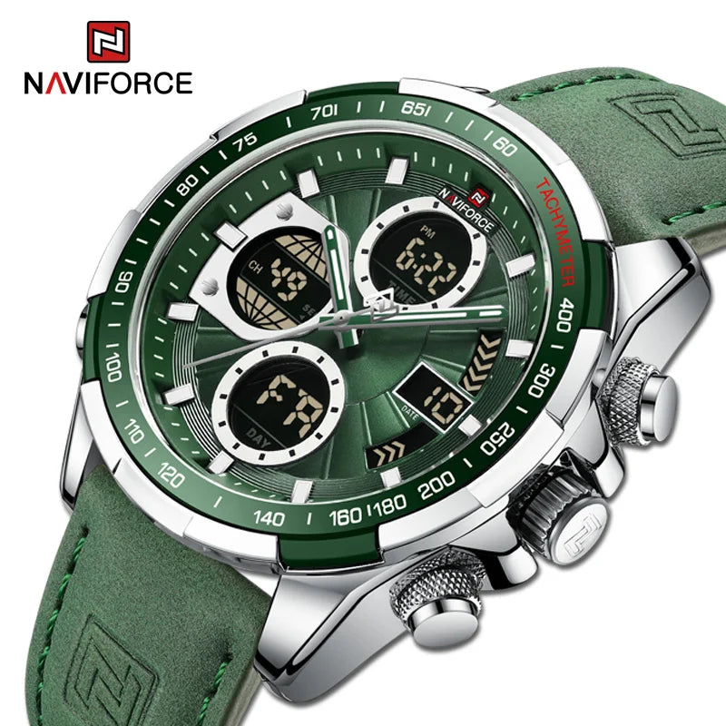 Montres militaires de mode NAVIFORCE pour hommes Luxe Montre chronographe sport originale Montre étanche à quartz Montre-bracelet numérique