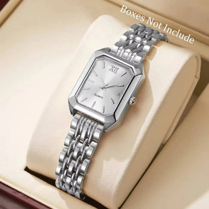 ChronoState Velvet Grace Elegant Rectangle Quartz Watch for Women