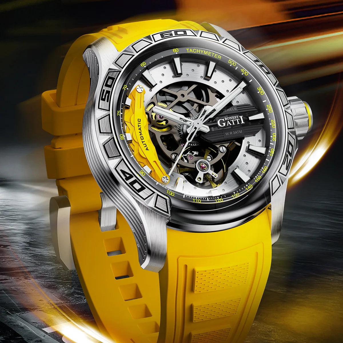 Montre Automatique Homme Squelette BONEST GATTI 2026 Édition Limitée Visibilité Nocturne Verre Saphir - Montre pour Hommes