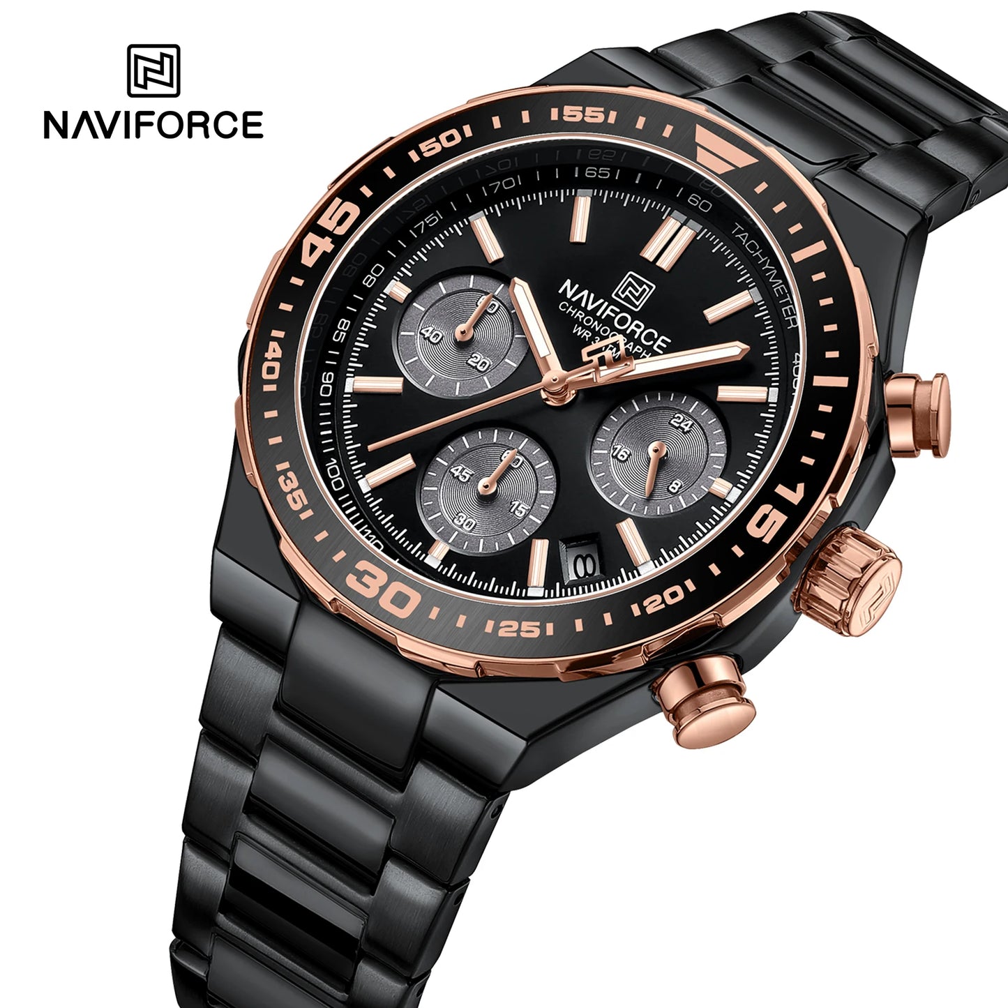 NAVIFORCE NF8049 Stainless Steel Big Face Chronograph