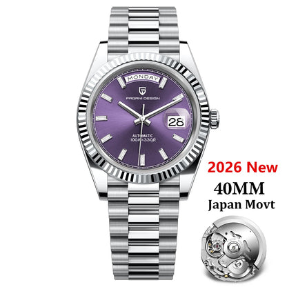 PAGANI DESIGN Montres Hommes DD40 Or Blanc Luxe Montre Automatique Hommes TMI NH36A Date Semaine Montres Mécaniques Pour Hommes Nouveauté 2026