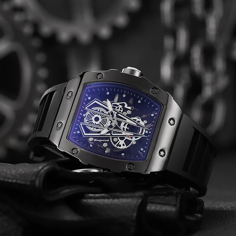 1/2PCS Luxury Large Dial Men Quartz Watch Casual Silicone Band Men's Sports Watches Reloj Hombre（Without Box）