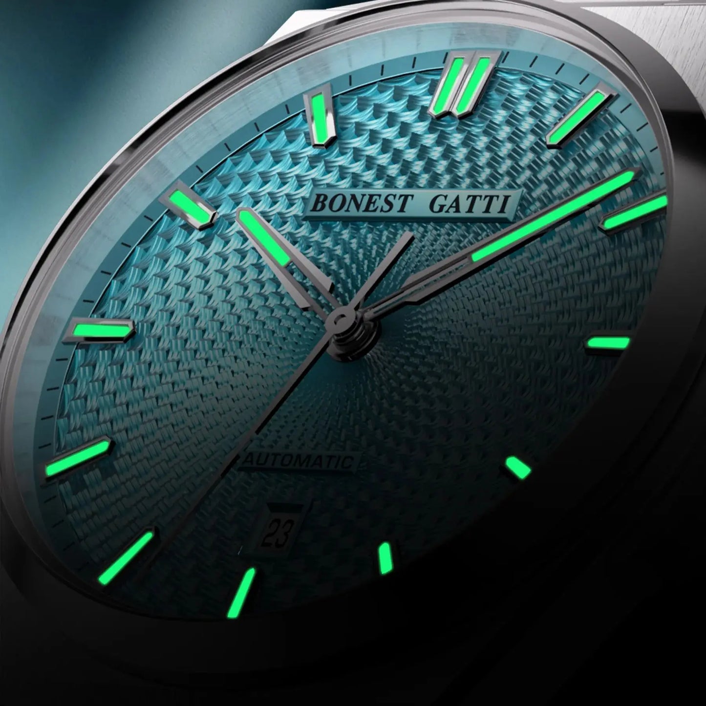 Montre Automatique Homme BONEST GATTI Luxe 39mm Mécanique Étanche 50M Saphir Lumineuse